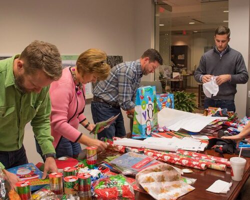 MPV Wrapping Bethlehem Center Gifts