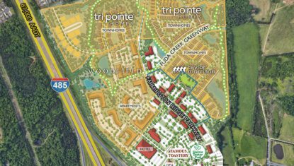 Farmington master plan overlay Harrisburg and Charlotte NC retail and residential development