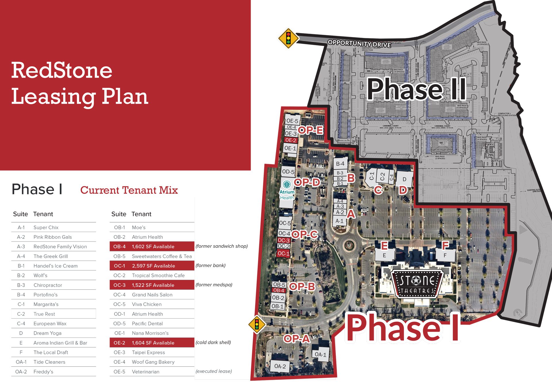 Redstone Phase I leasing plan