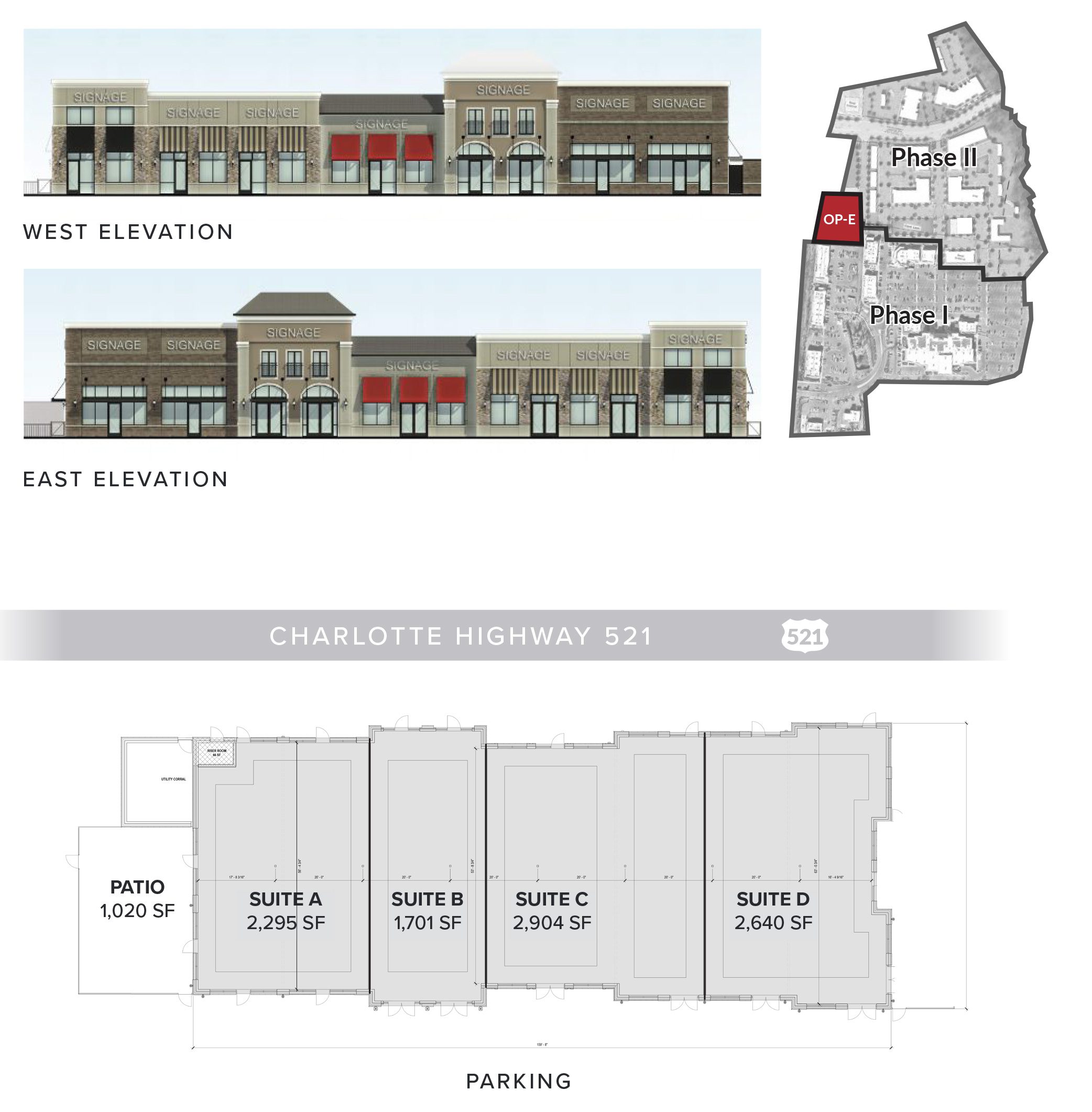 Rendering and Site PLan of Redstone Retail Phase 2