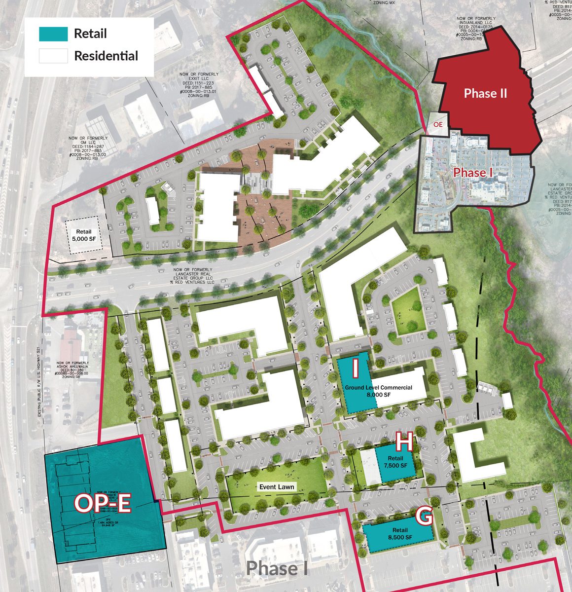 RedStone Phase II plans with mixed use multifamily and retail