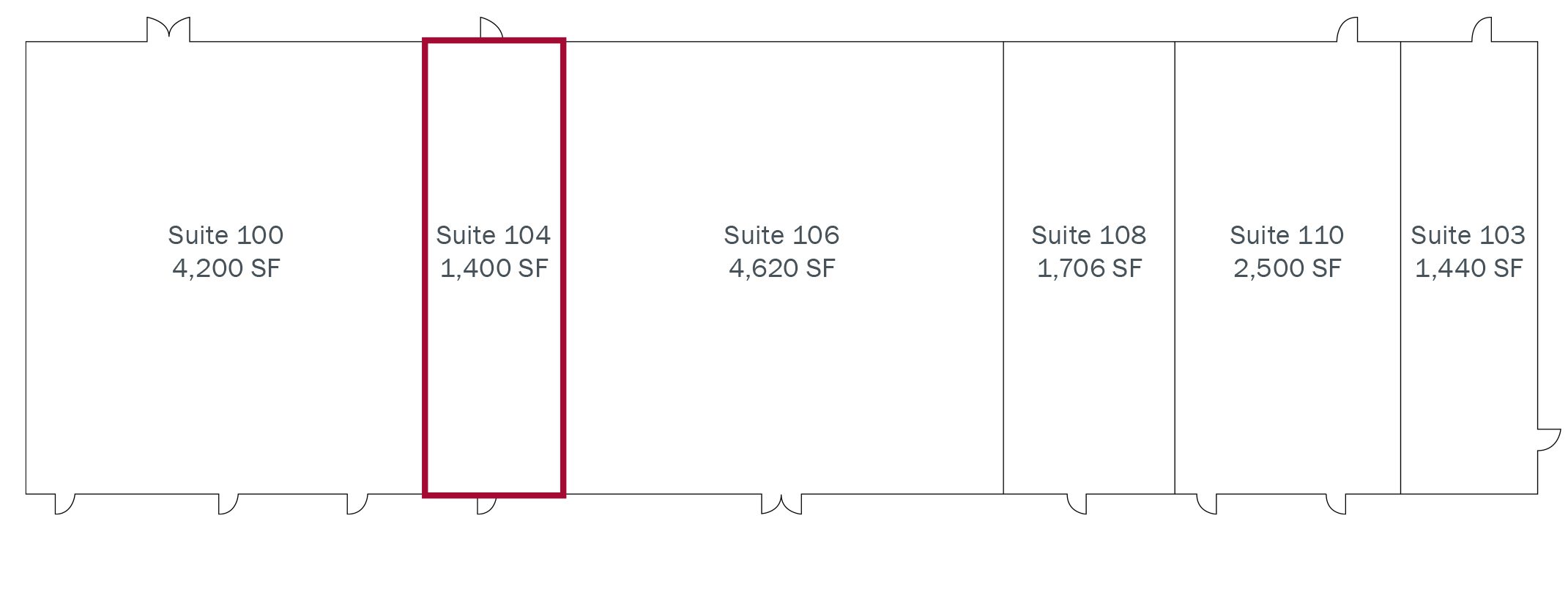 Building plan showing available suite
