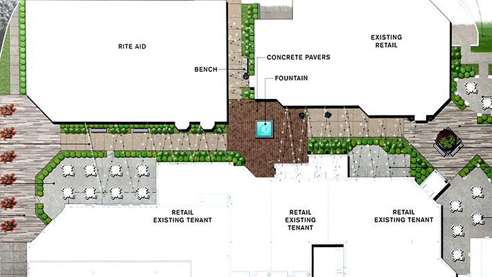 Strawberry Hill Plaza renovation rendering
