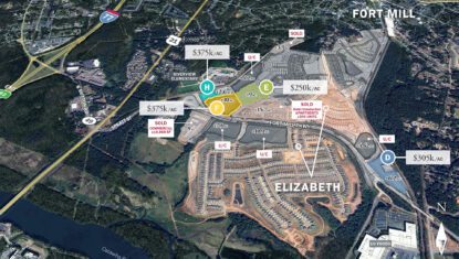 Elizabeth commercial land parcels available in Fort Mill SC aerial