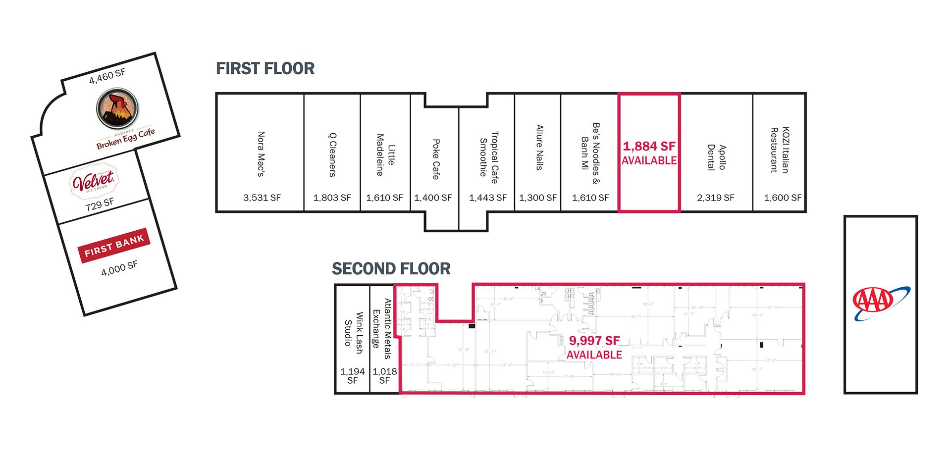 Ballantyne Corners site plan not to scale