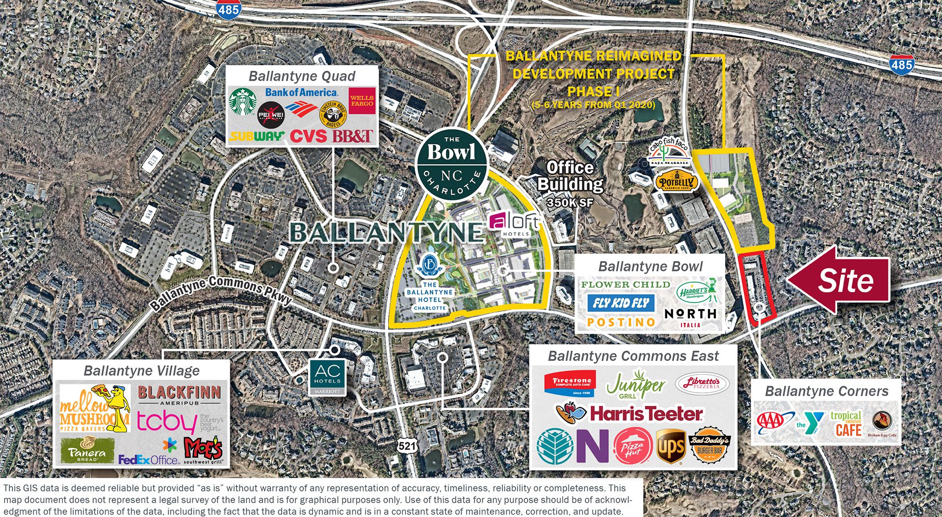 market aerial of Ballantyne in Charlotte, NC