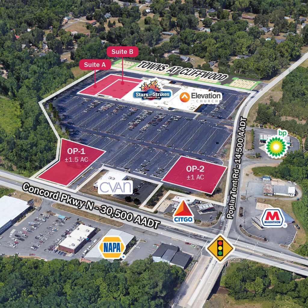 Concord Station West oblique aerial retail