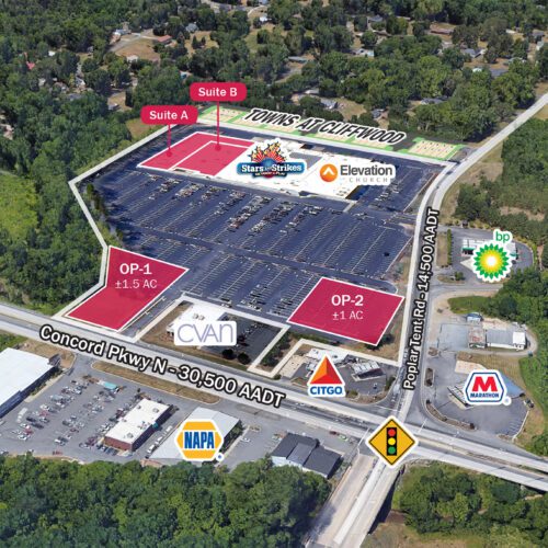 Concord Station West oblique aerial retail
