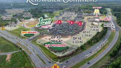 Kellswater Commons site plan overlay Kannapolis retail