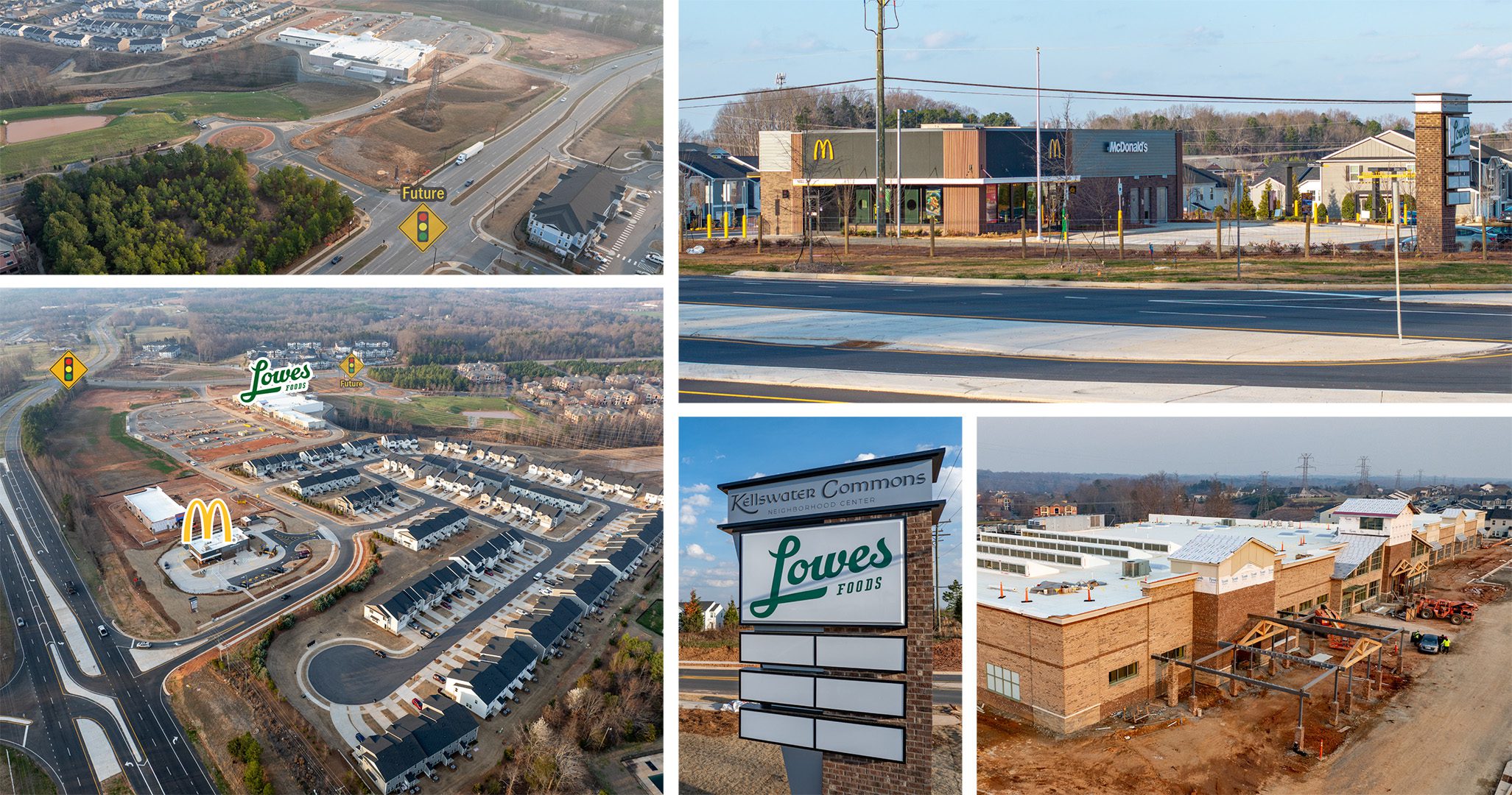 construction progress images at Kellswater in Kannapolis McDonald's and Lowes Foods