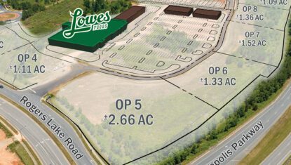Kellswater Commons site plan overlay with new Lowes Foods in Kannapolis NC