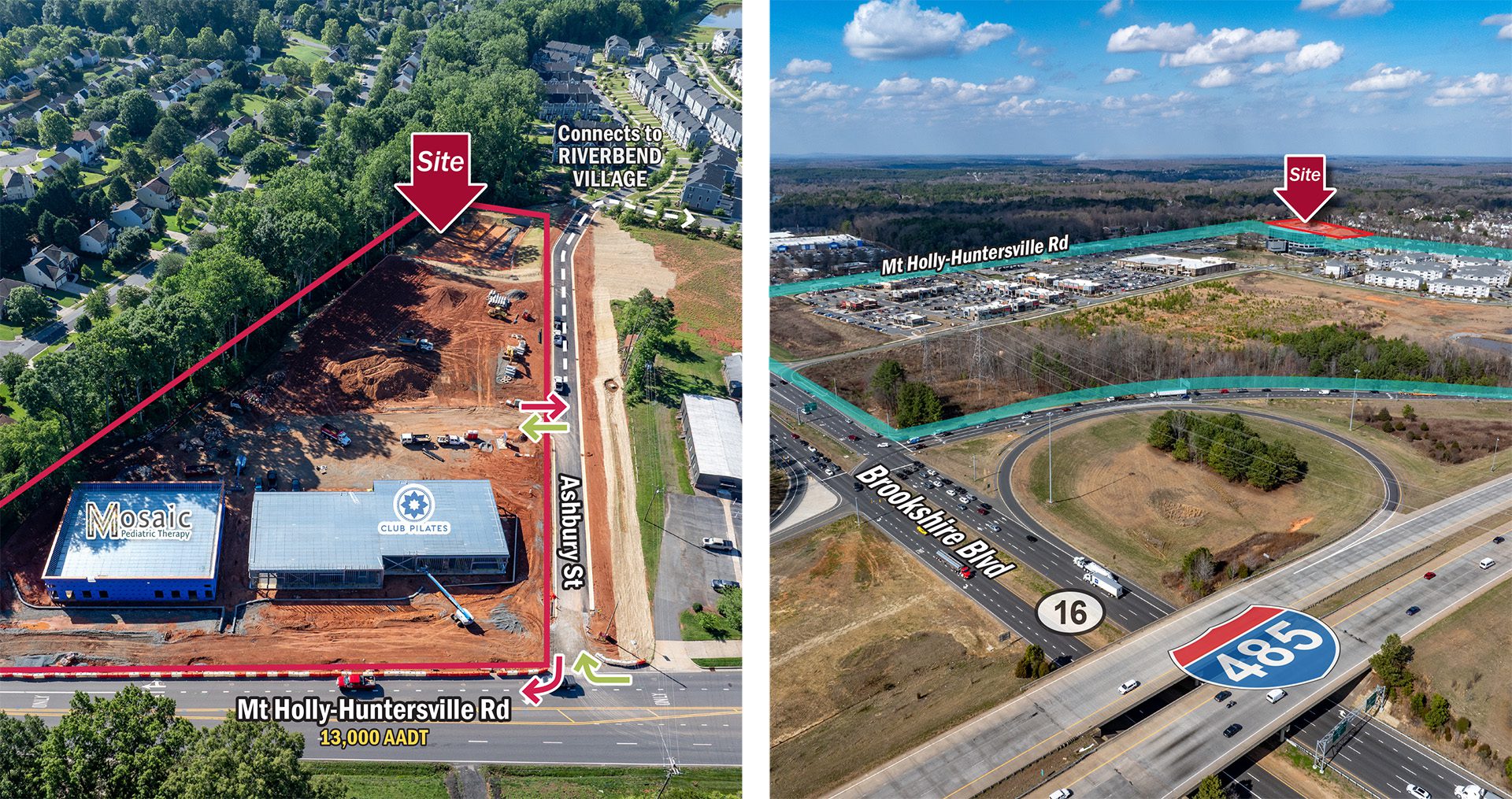 River's Edge Station off Mt. Holly-Huntersville Rd retail office site under construction