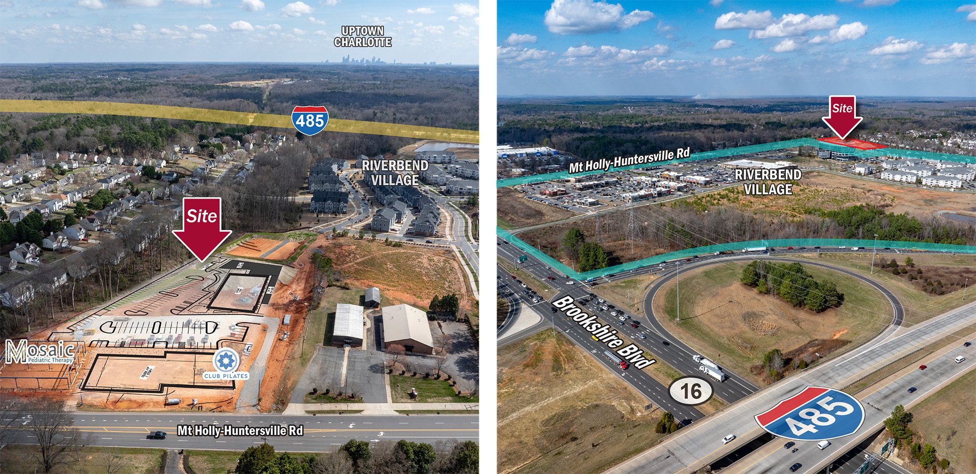 aerial images at I-485 and Mt. Holly-Huntersville Rd