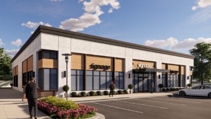 River's Edge Station 1-story commercial building rendering