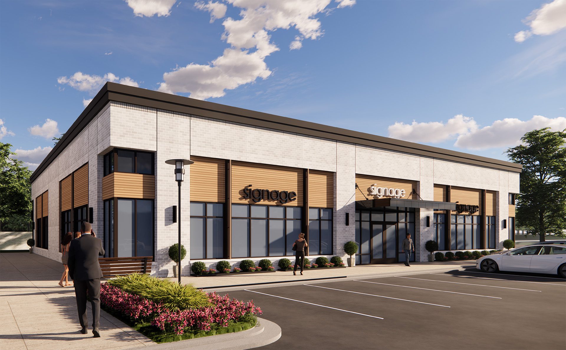 River's Edge Station 1-story commercial building rendering