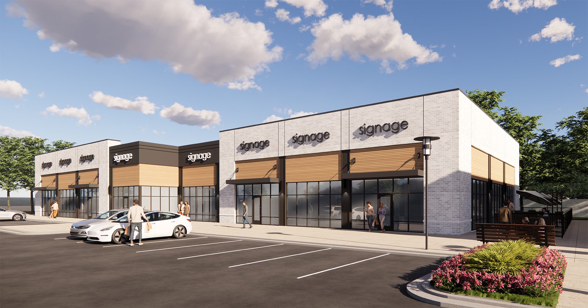 River's Edge Station 1-story commercial building rendering Mountain Island