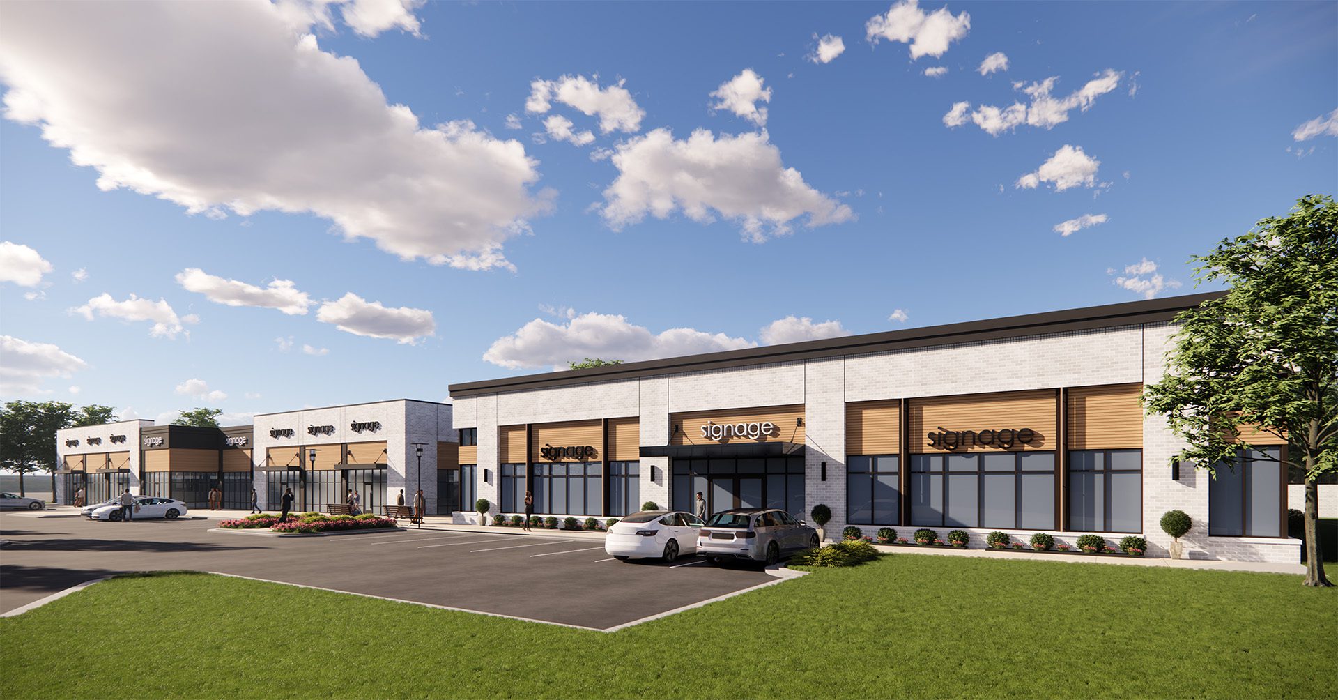 River's Edge Station 1-story commercial building rendering