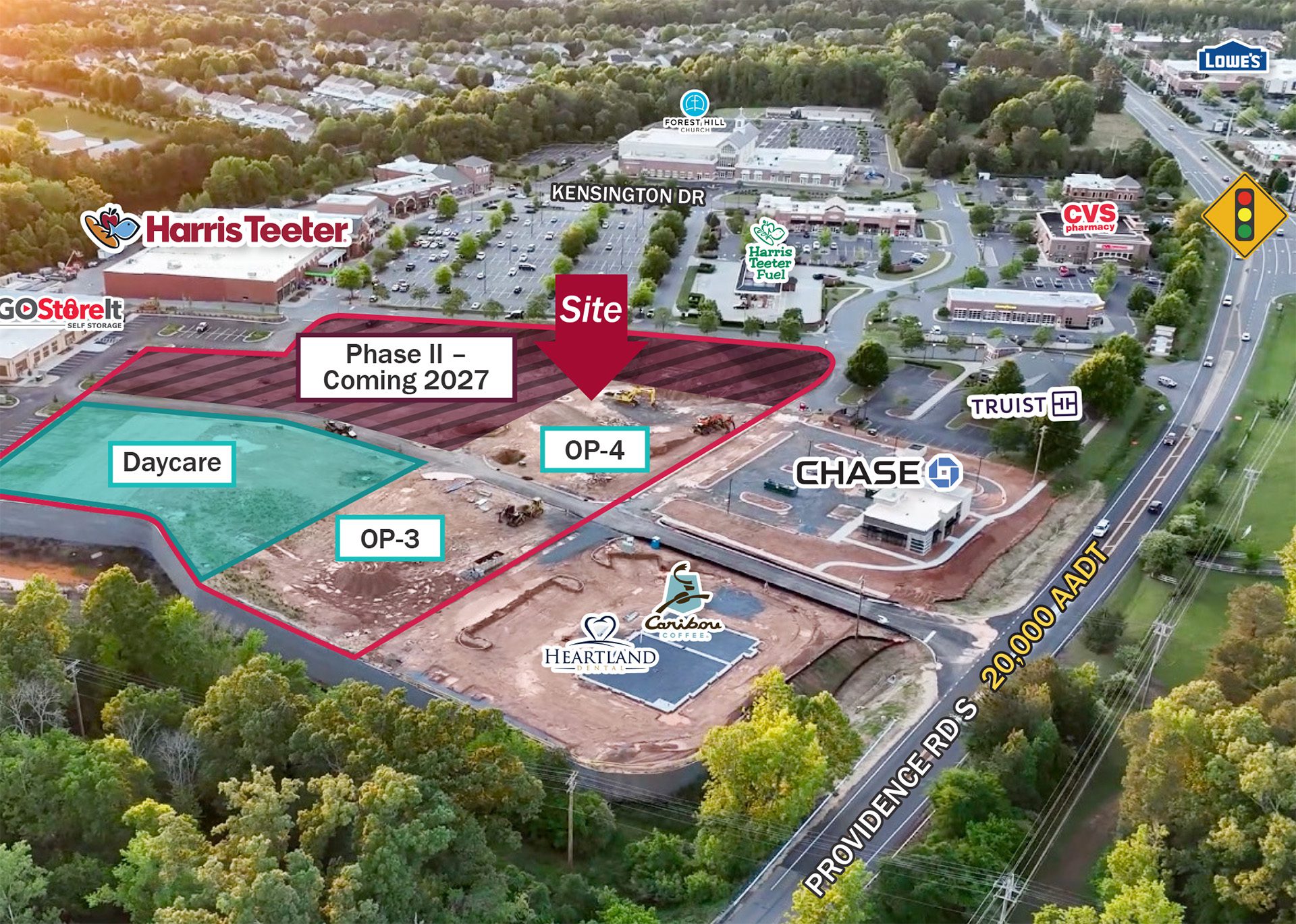 Cureton Town Center commercial aerial overlay