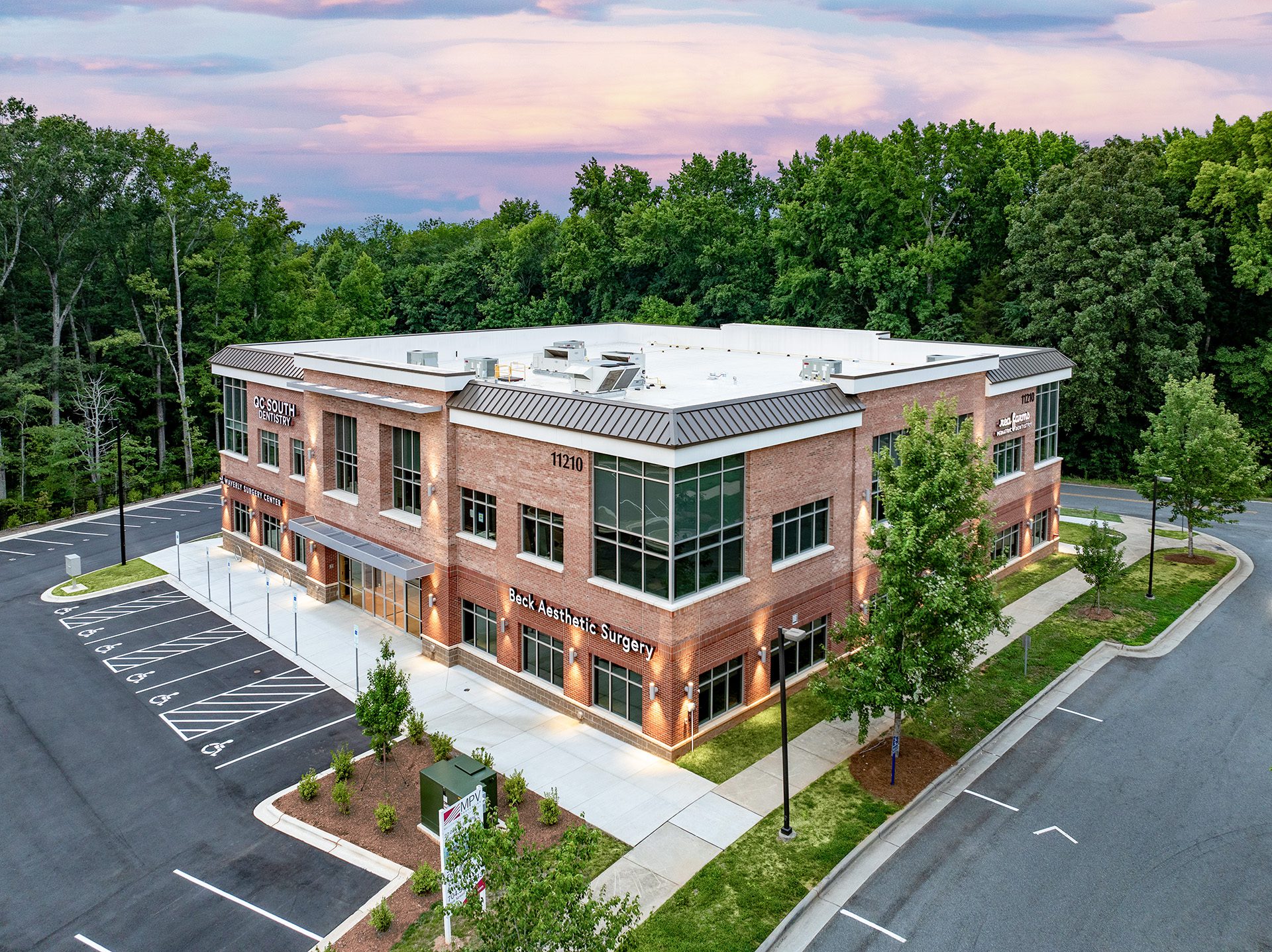 South Charlotte MOB on Golf Links Drive exterior 2-story brick building