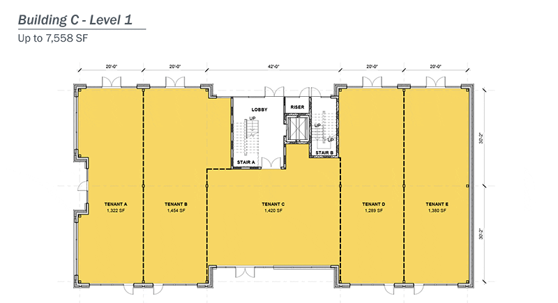 Building suite layout at Overlook at Gold Hill