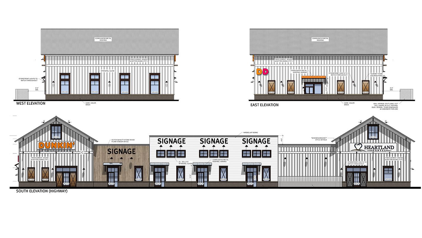 Farmington shops retail elevation rendering