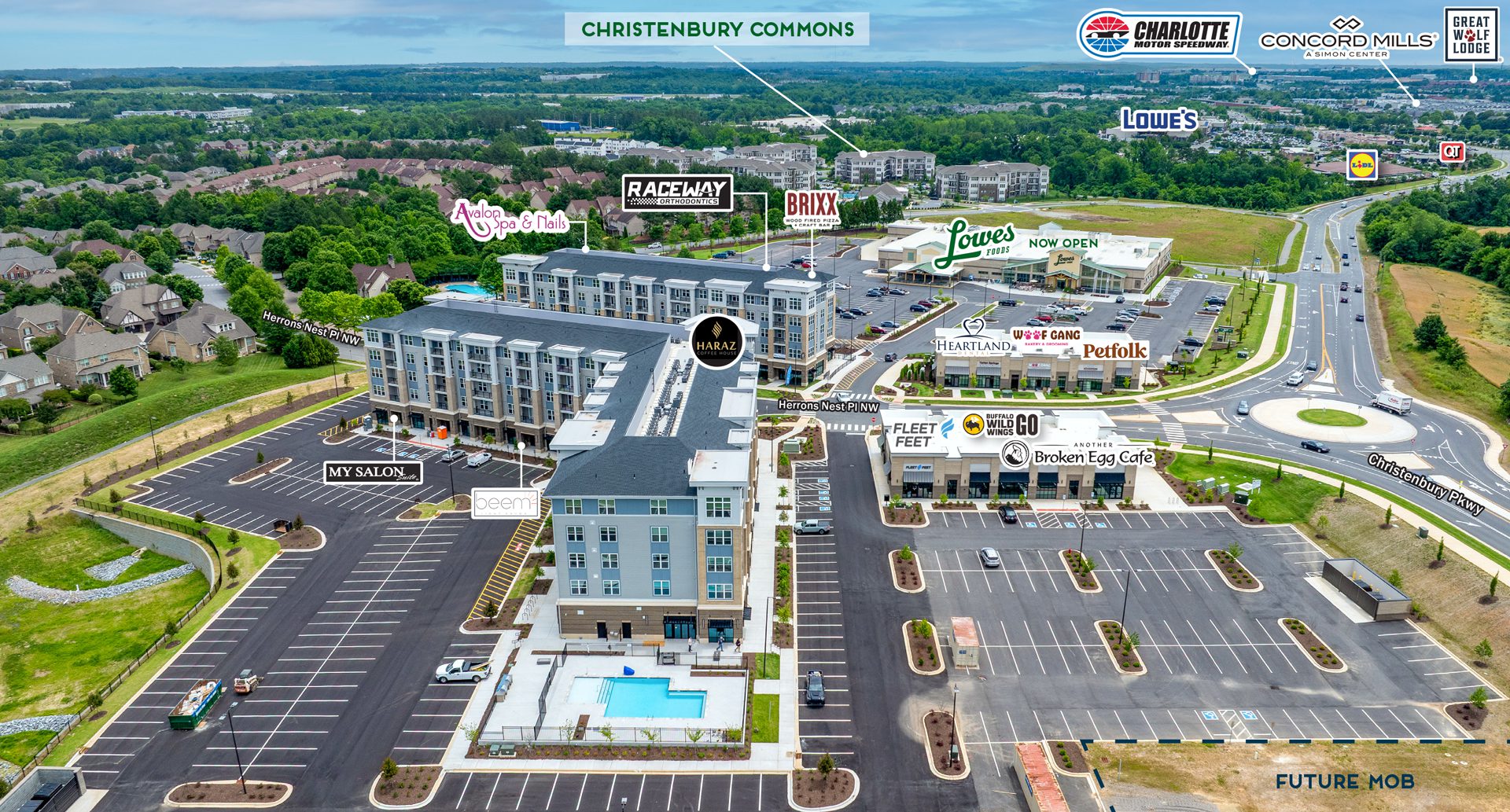 Christenbury Aerial Labeled Concord