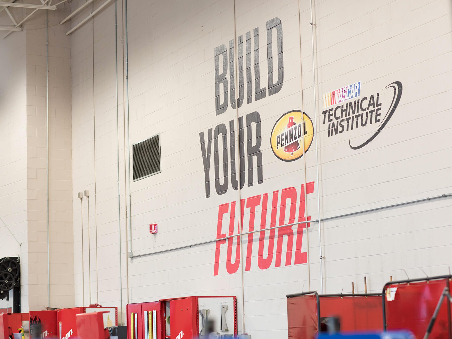 NASCAR-Technical-Institute-interior with 'Build Your Future' on wall