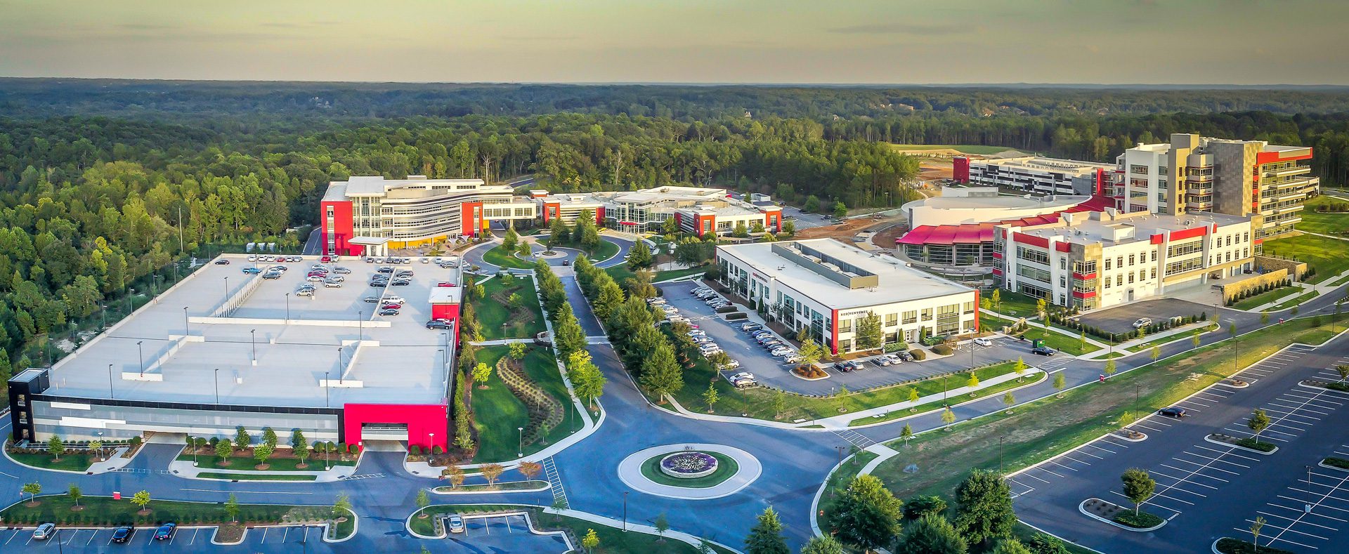 Red Ventures Headquarters at 521 Corporate Center aerial shot