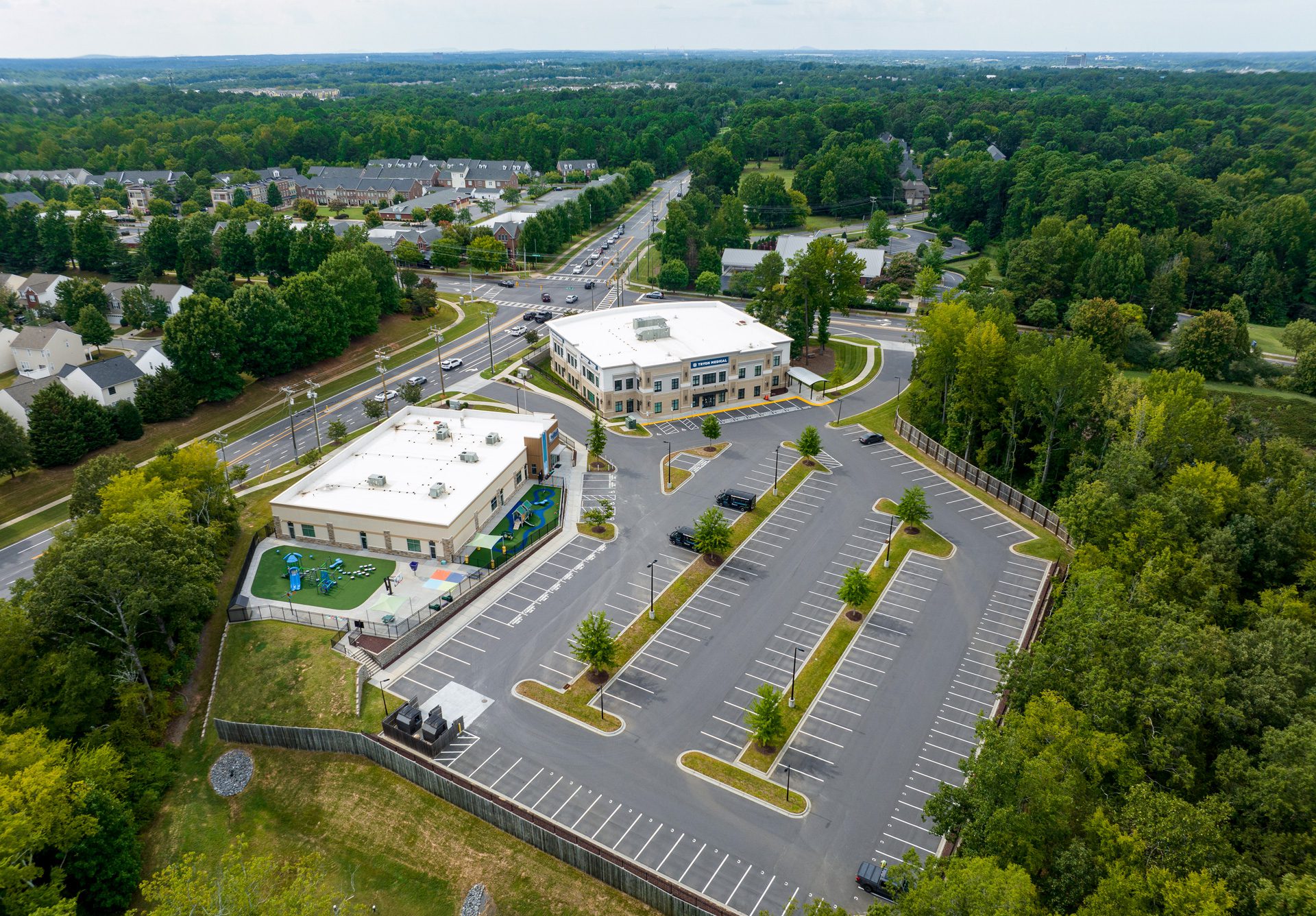 Marvin Crossing Tryon Medical Partners exterior buildings aerial daytime