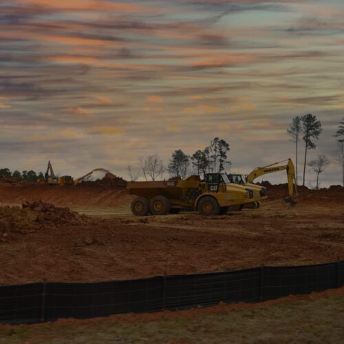 construction site with dirt and equipment