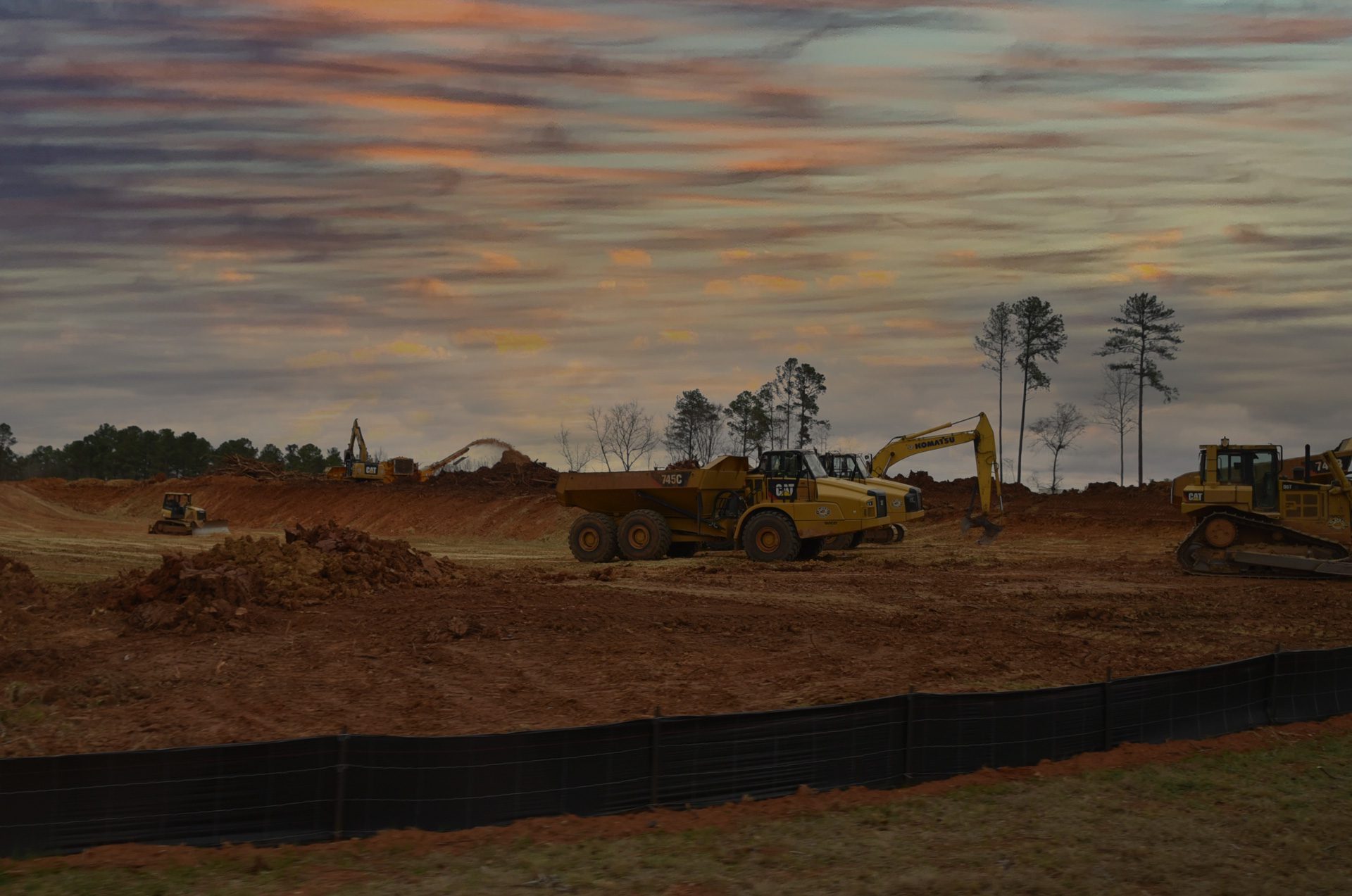 construction site with dirt and equipment