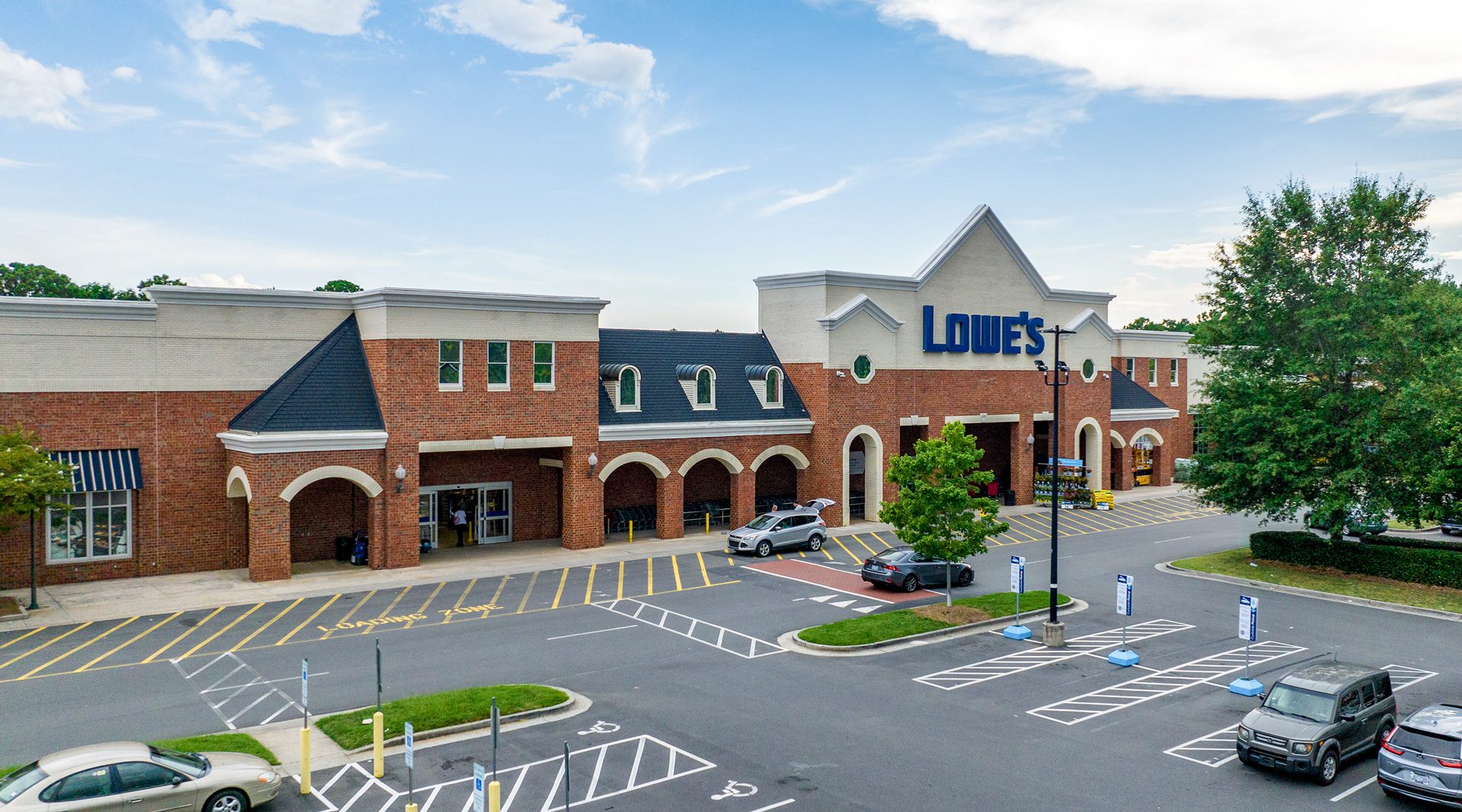 Providence Commons shopping center aerial Lowe's Home Improvement