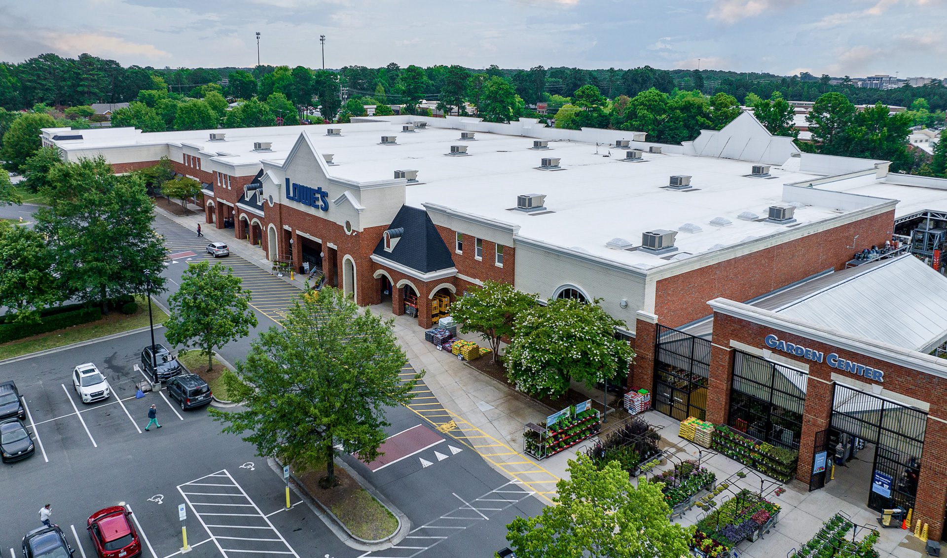 Providence Commons shopping center aerial Lowe's Home Improvement