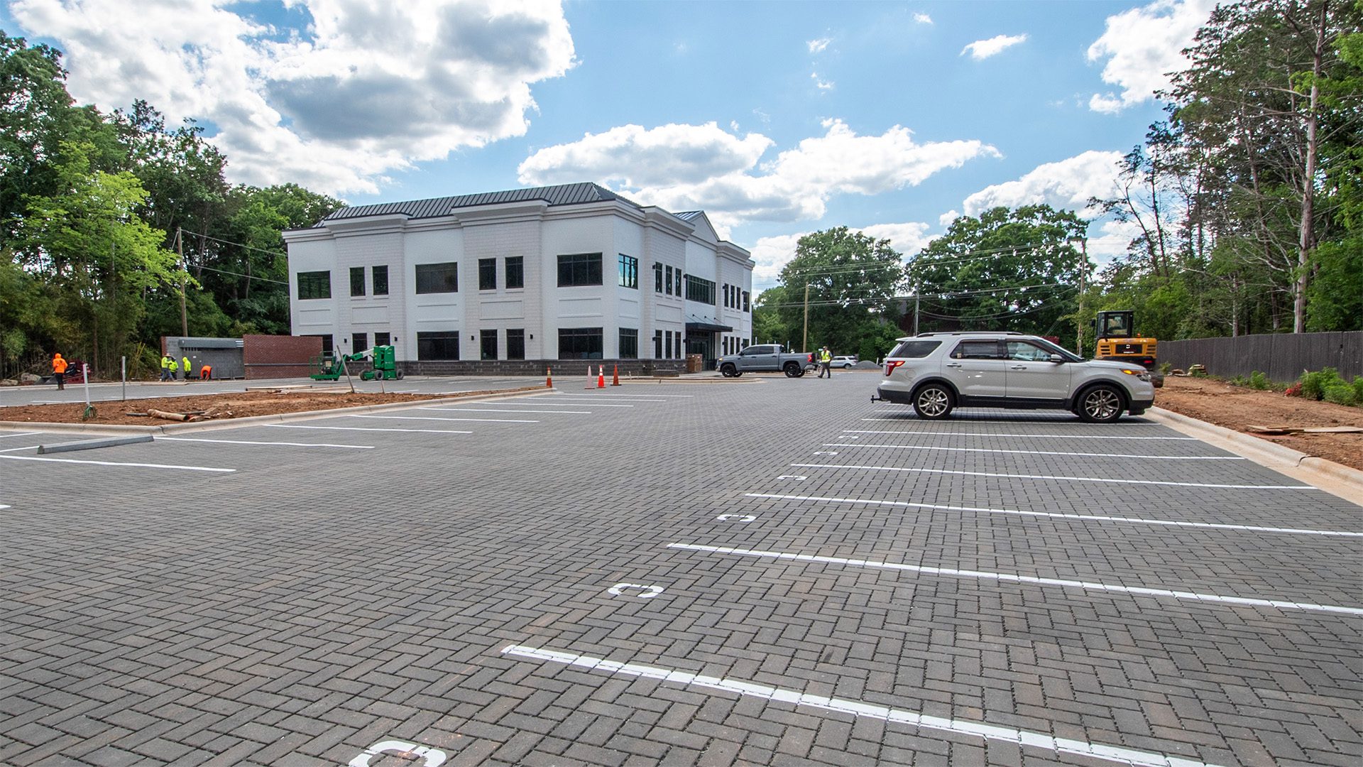 Providence Road MOB under construction May 2025 exterior white 2-story MOB