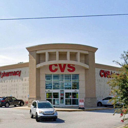 CVS Concord exterior front of store tan concrete