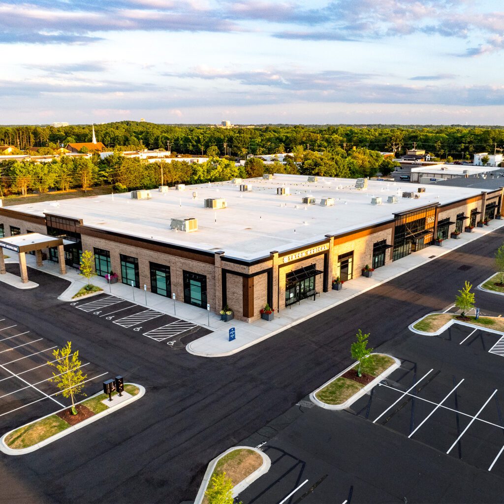 Plaza at Park 51 (former Blacklion building) from air in South Charlotte