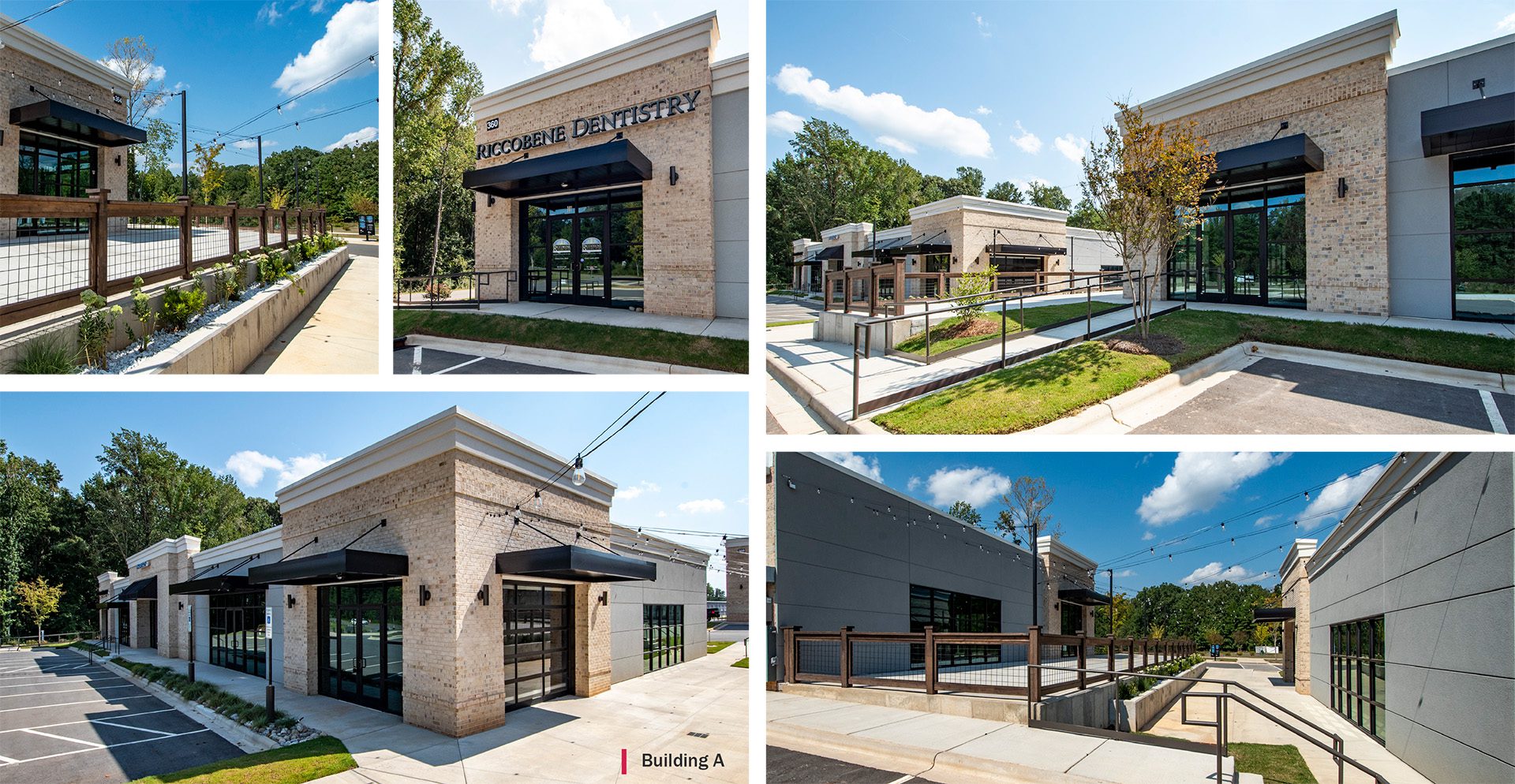 South Mill at Elizabeth exterior image collage with retail and patio seating