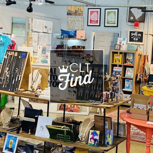 CLT Find logo and store image with lots of gift items like jewelry, clothing and picture frames