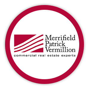 Merrifield Patrick Vermillion logo in red circle