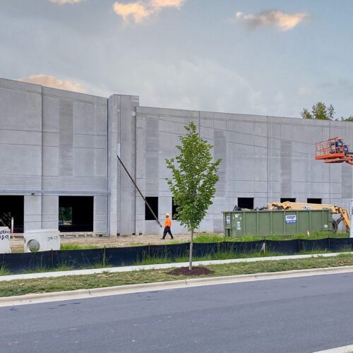 Pineville Distribution Park new industrial building under construction concrete