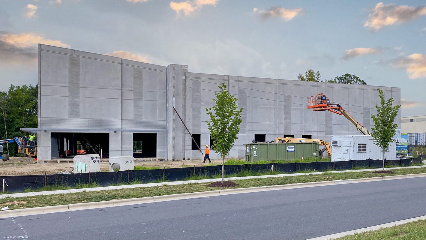 Pineville Distribution Park new industrial building under construction concrete