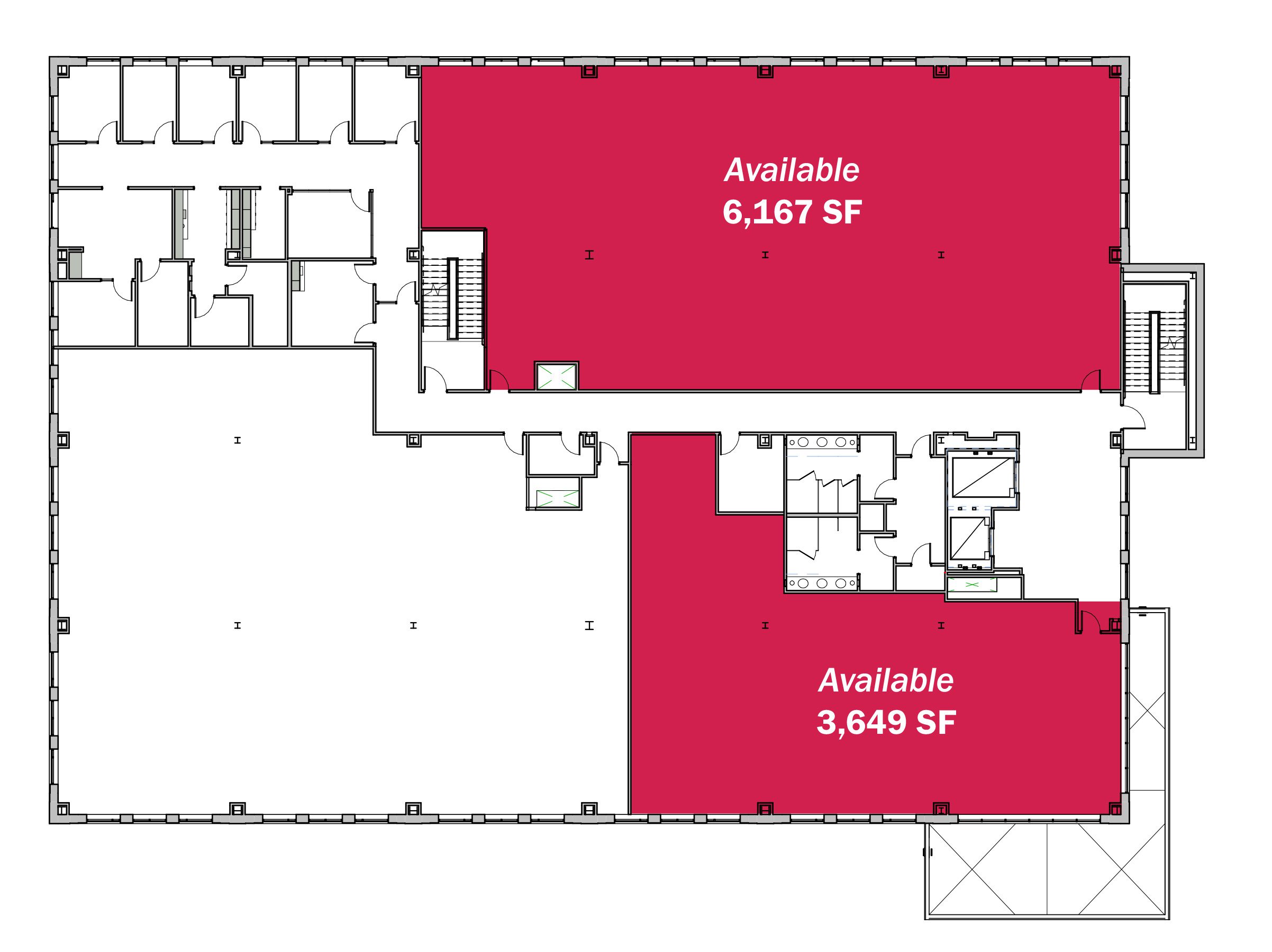 Floorplan with Red Shading