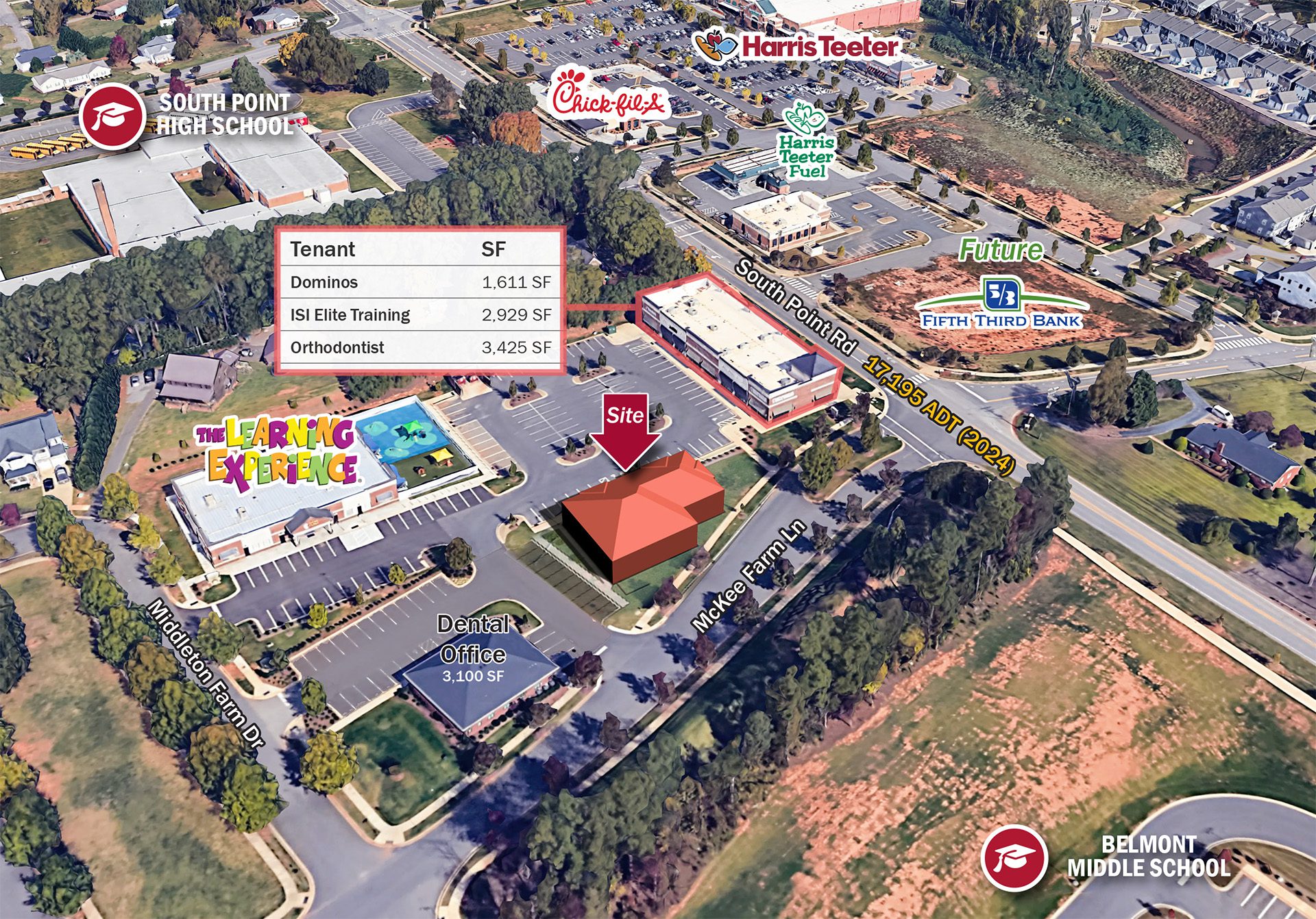 South Point Village Belmont aerial