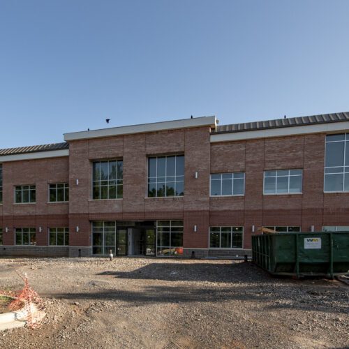 Two Story red brick office building currently under construction