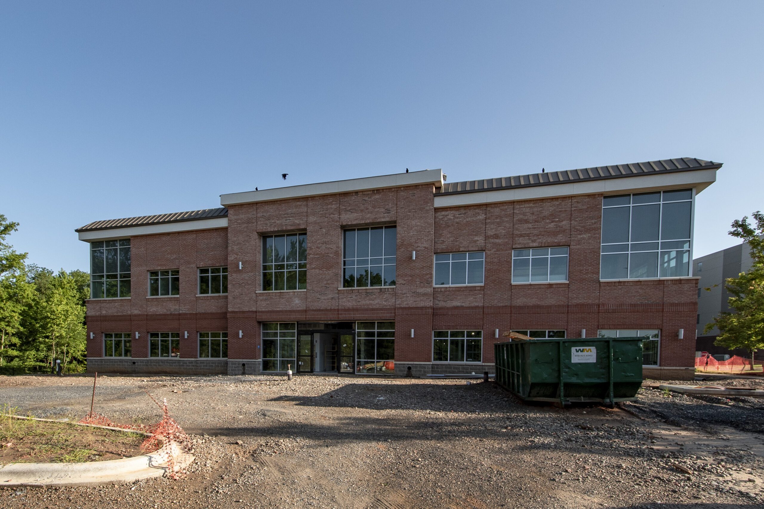 Two Story red brick office building currently under construction