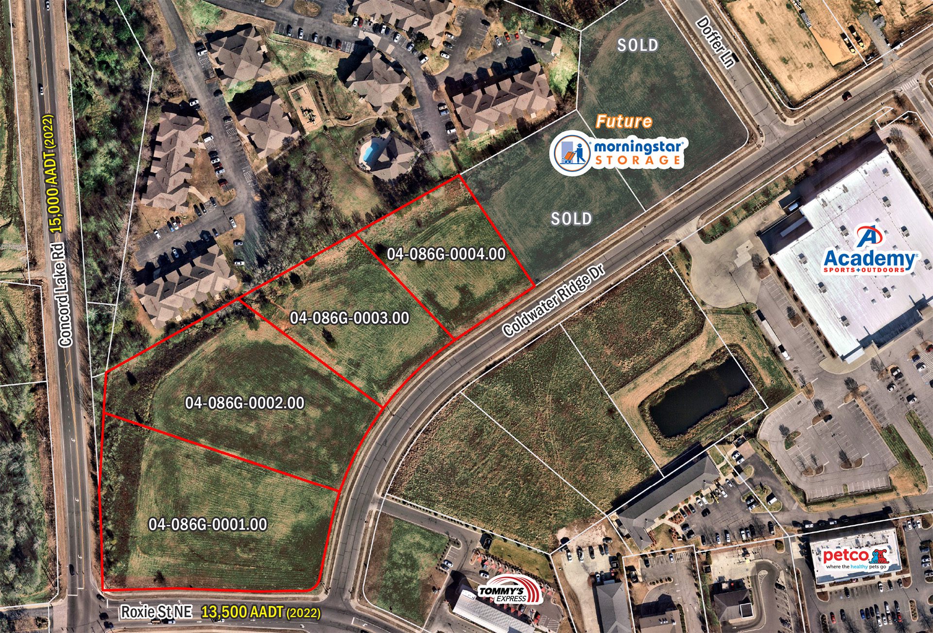 Kannapolis Cold Water Ridge land parcel aerial