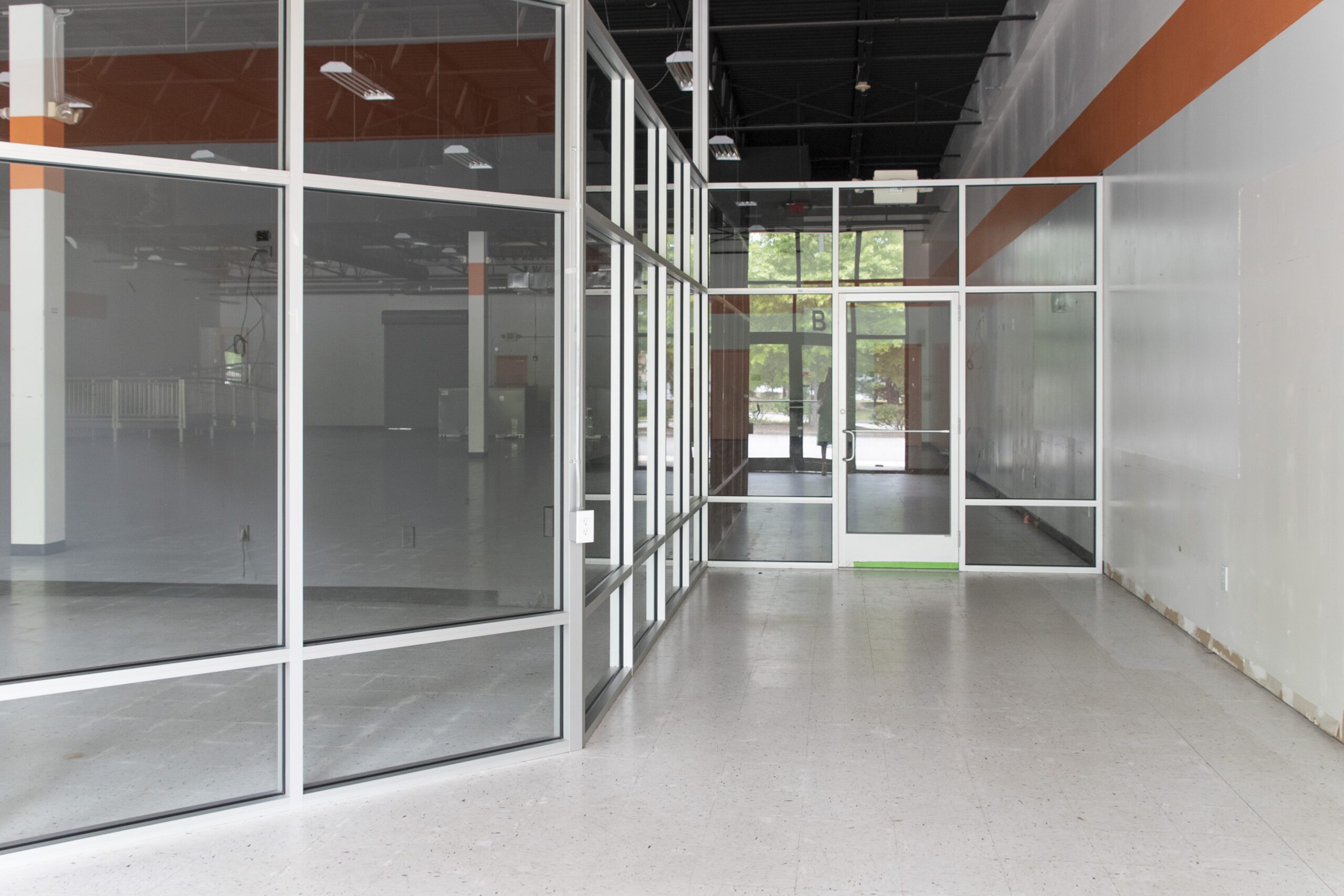 Parkway Shopping Interior with glass doors and windows