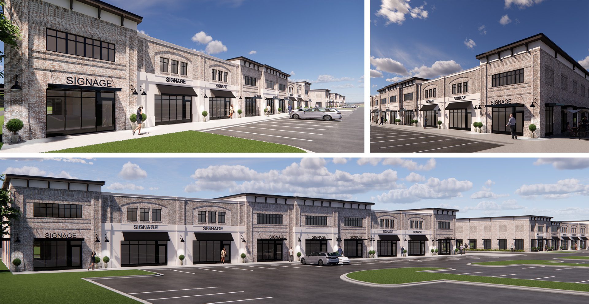 Vermillion Village Huntersville commercial building renderings collage
