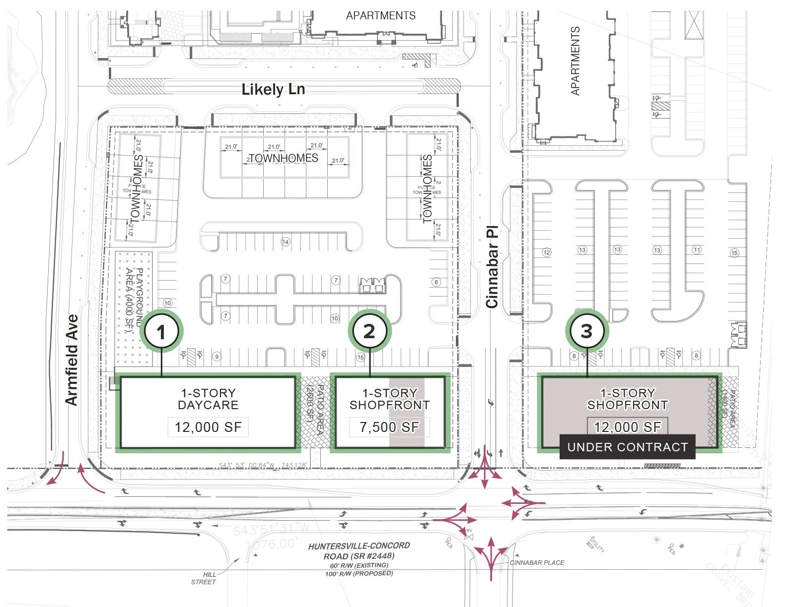 Vermillion Village site plan with leasing activity