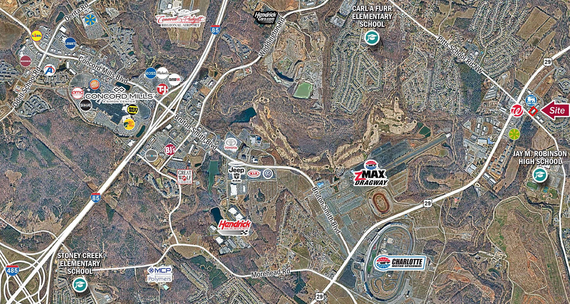 Aerial Map of Concord, NC